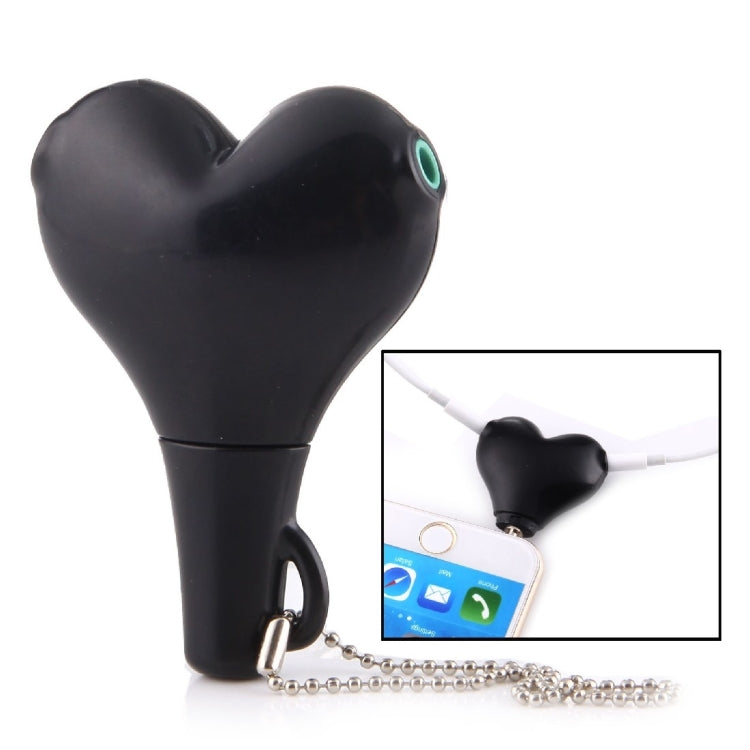 1 Stecker auf 2 Buchsen 3,5 mm Klinkenstecker Multifunktions-Herzförmiger Kopfhörer-Audio-Video-Splitter-Adapter mit Schlüsselanhänger für iPhone, iPad, iPod, Samsung, Xiaomi, HTC und andere elektronische digitale Produkte mit 3,5 mm Audio-Schnittstelle