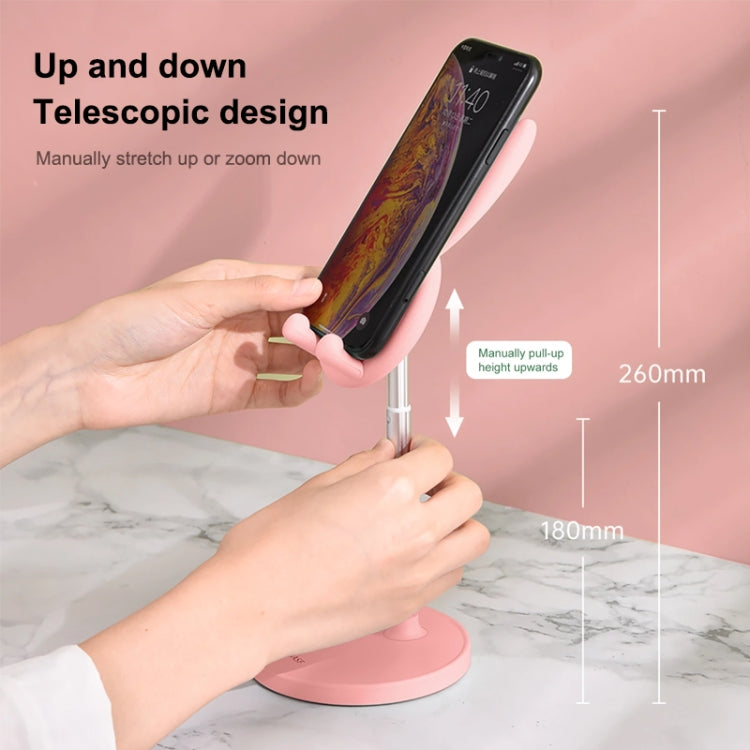 Rabbit Retractable Phone Stand - Adjustable Desktop Holder for Phones & Tablets