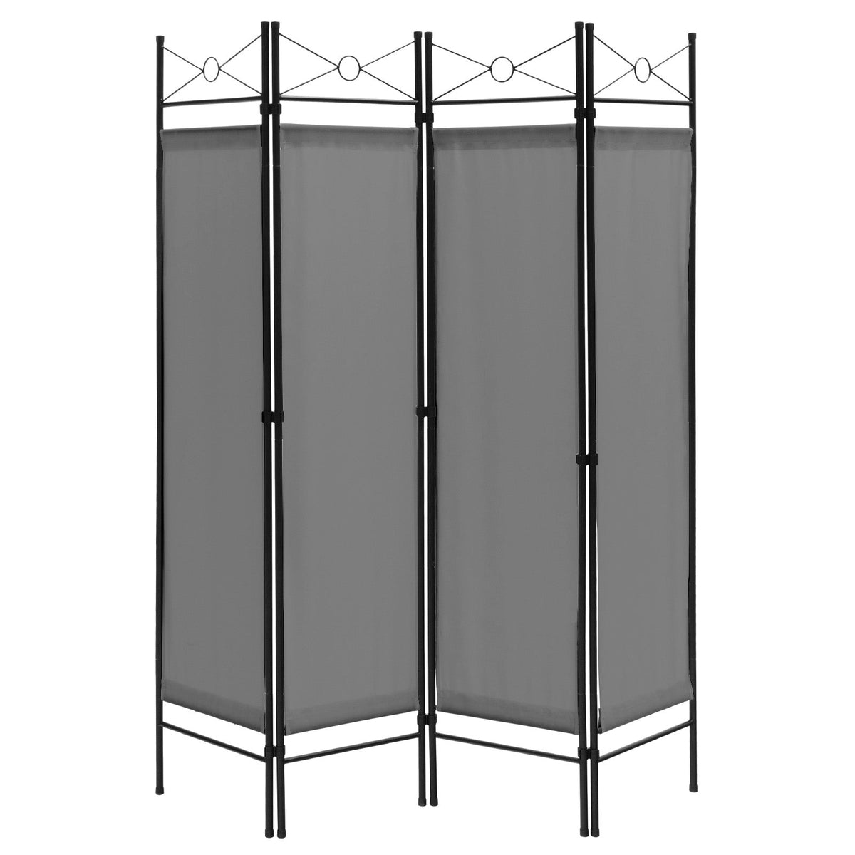 6 Feet 4-Panel Light Weight Room Divider with Polyester Cloth-Black