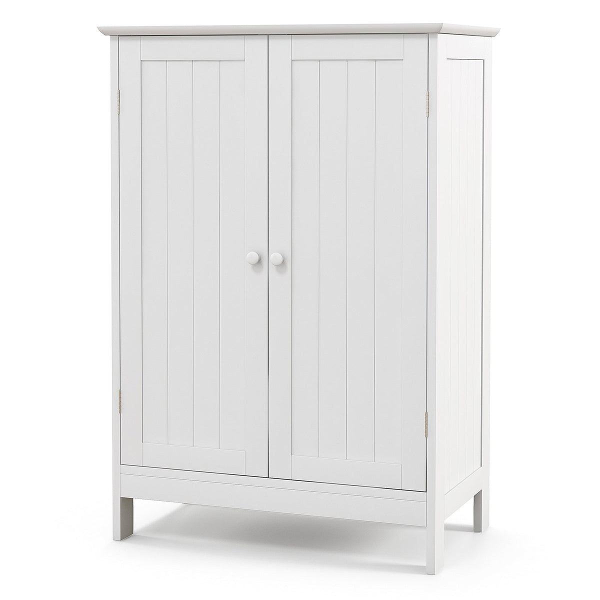 Double Door Bathroom Floor Cabinet with Shelf-Black