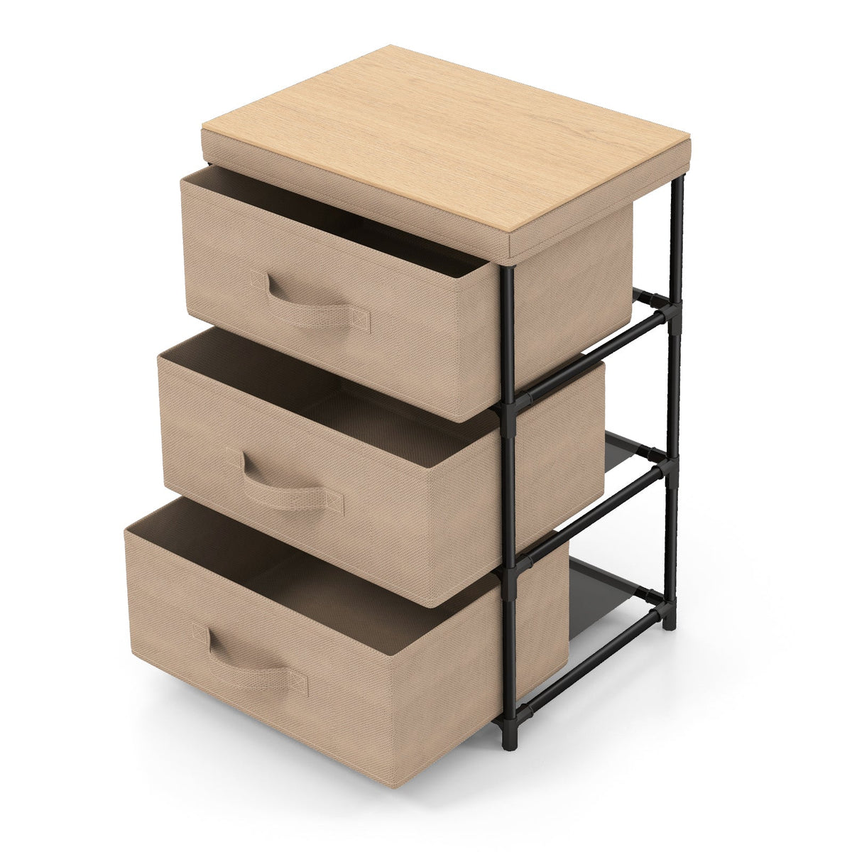 Fabric Storage Organizer Tower Unit with Removable Lid-Black