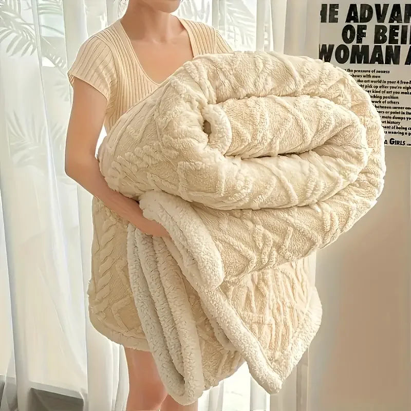 Jacquard Weighted Blanket - Soft, Warm & Thickened Comfort Winter Fleece Throw
