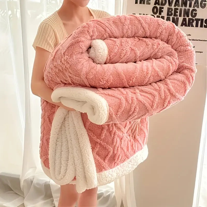 Jacquard Weighted Blanket - Soft, Warm & Thickened Comfort Winter Fleece Throw