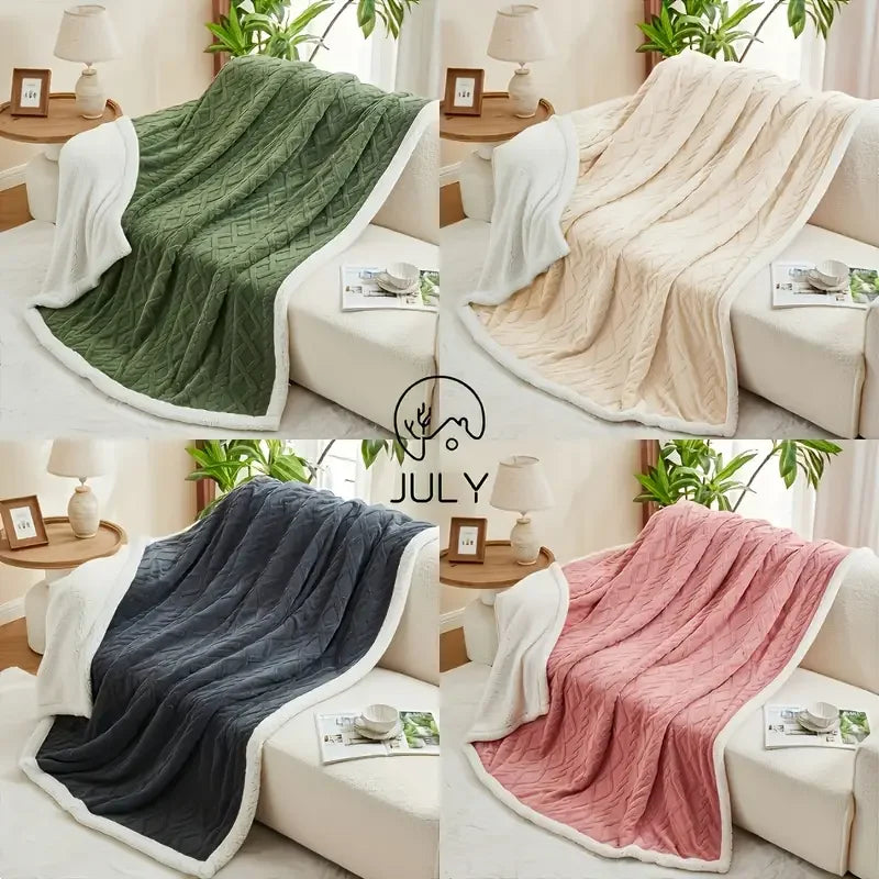 Jacquard Weighted Blanket - Soft, Warm & Thickened Comfort Winter Fleece Throw