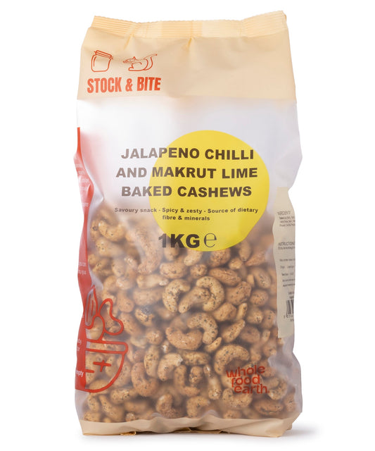 Anacardos Horneados con Chile Jalapeño y Lima Kaffir - Stock & Bite - 1kg
