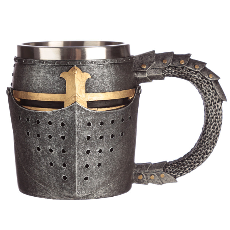 Decorative Medieval Helmet & Chain Mail Tankard