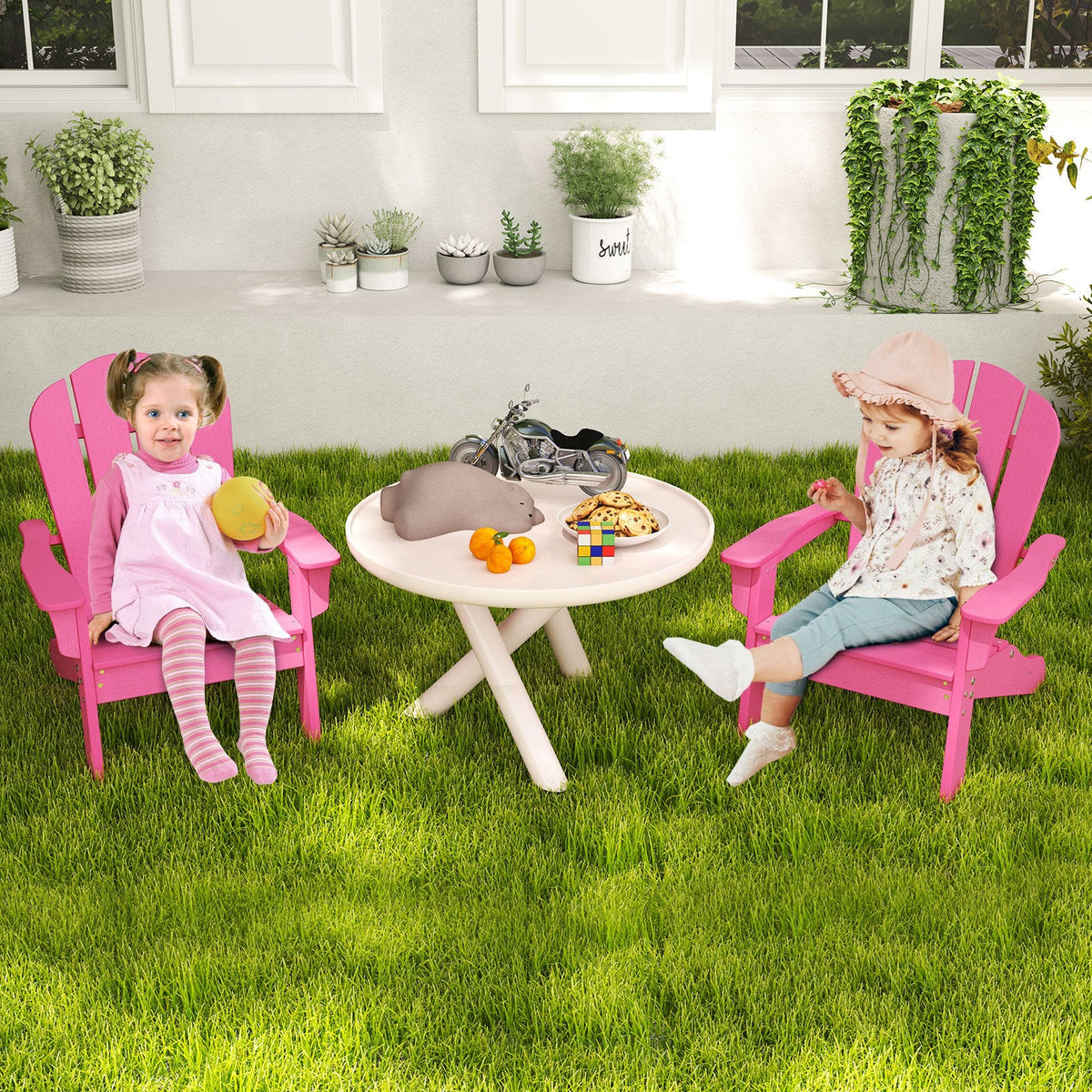 Kids Adirondack Chair All-Weather HDPE Toddler Lawn Chair-Brown