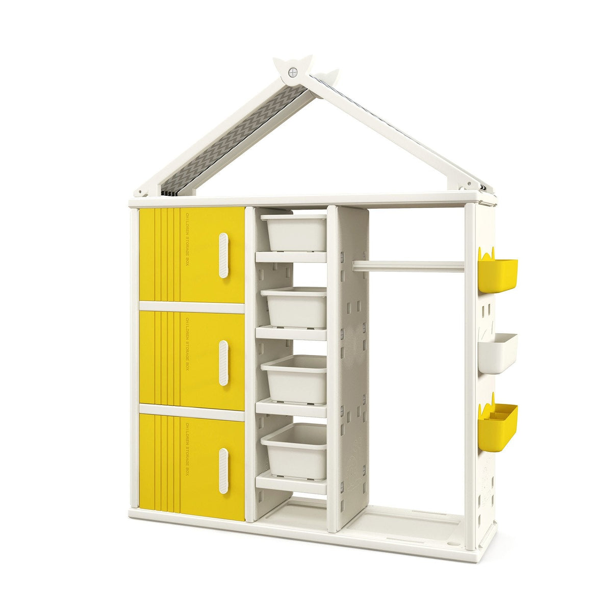Kids Costume Storage Closet with Storage Bin-Grey