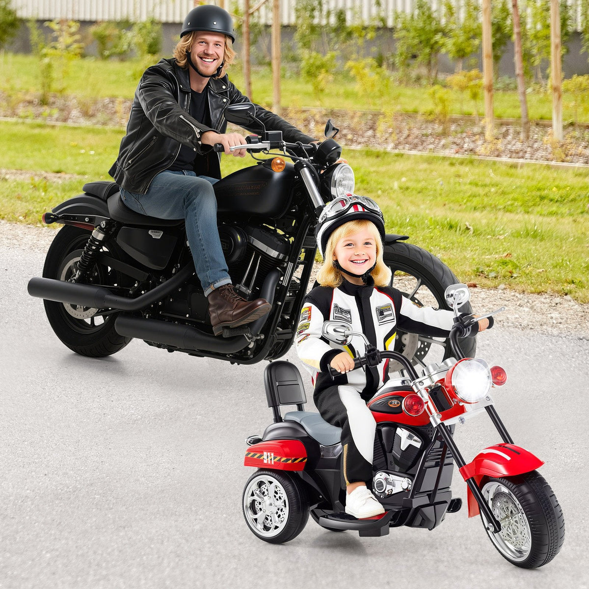 Kids Electric Motorcycle Motorbike 6V Battery Horn Headlight-Black