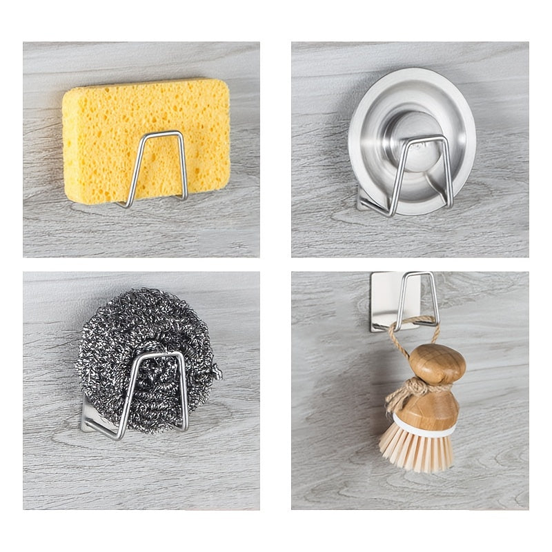 Kitchen Sponge Holder with Wall Mount Sponge Rack for Sink Organization