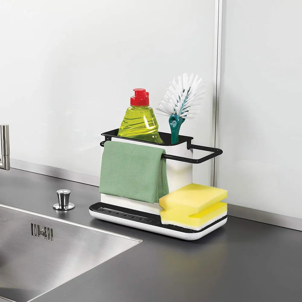 Kitchen Sponge Cloth Holder Sink Caddy Organiser – Washing Up Storage Rack