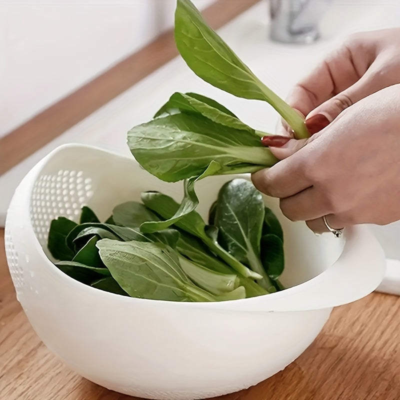 Multi-Functional Kitchen Washing Basket & Sieve - for Rinsing Rice, Vegetables, Fruits - Space-Saving Strainer