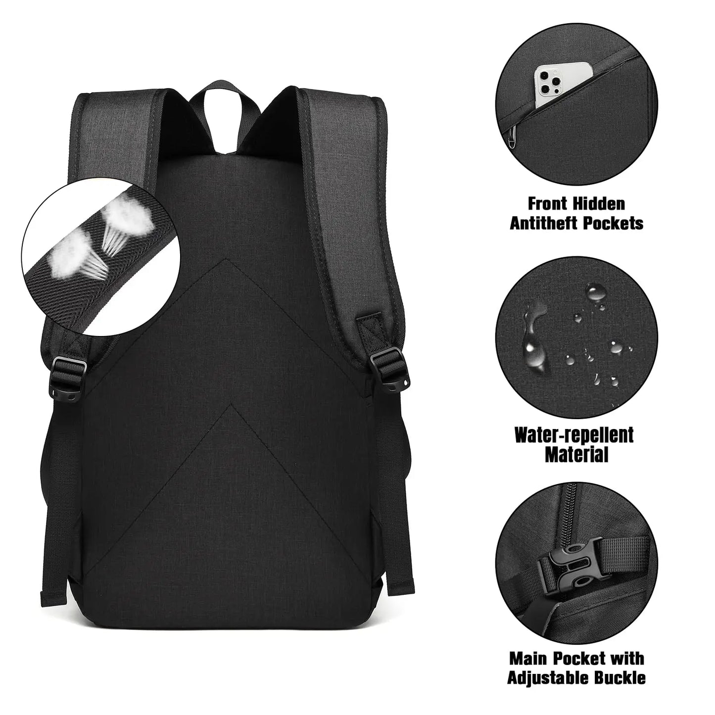 Kono Anti-Theft Laptop Backpack 15.6" | USB Charging Rucksack
