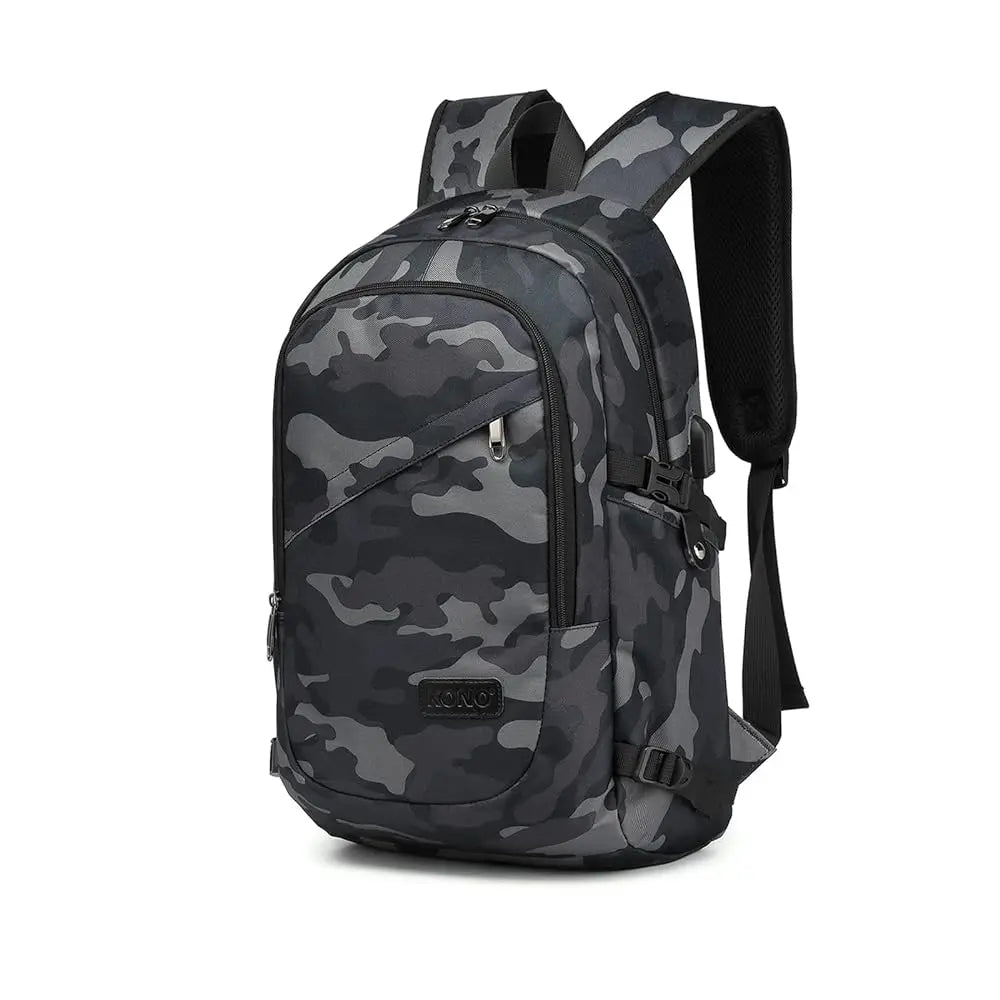Kono Anti-Theft Laptop Backpack 15.6" | USB Charging Rucksack