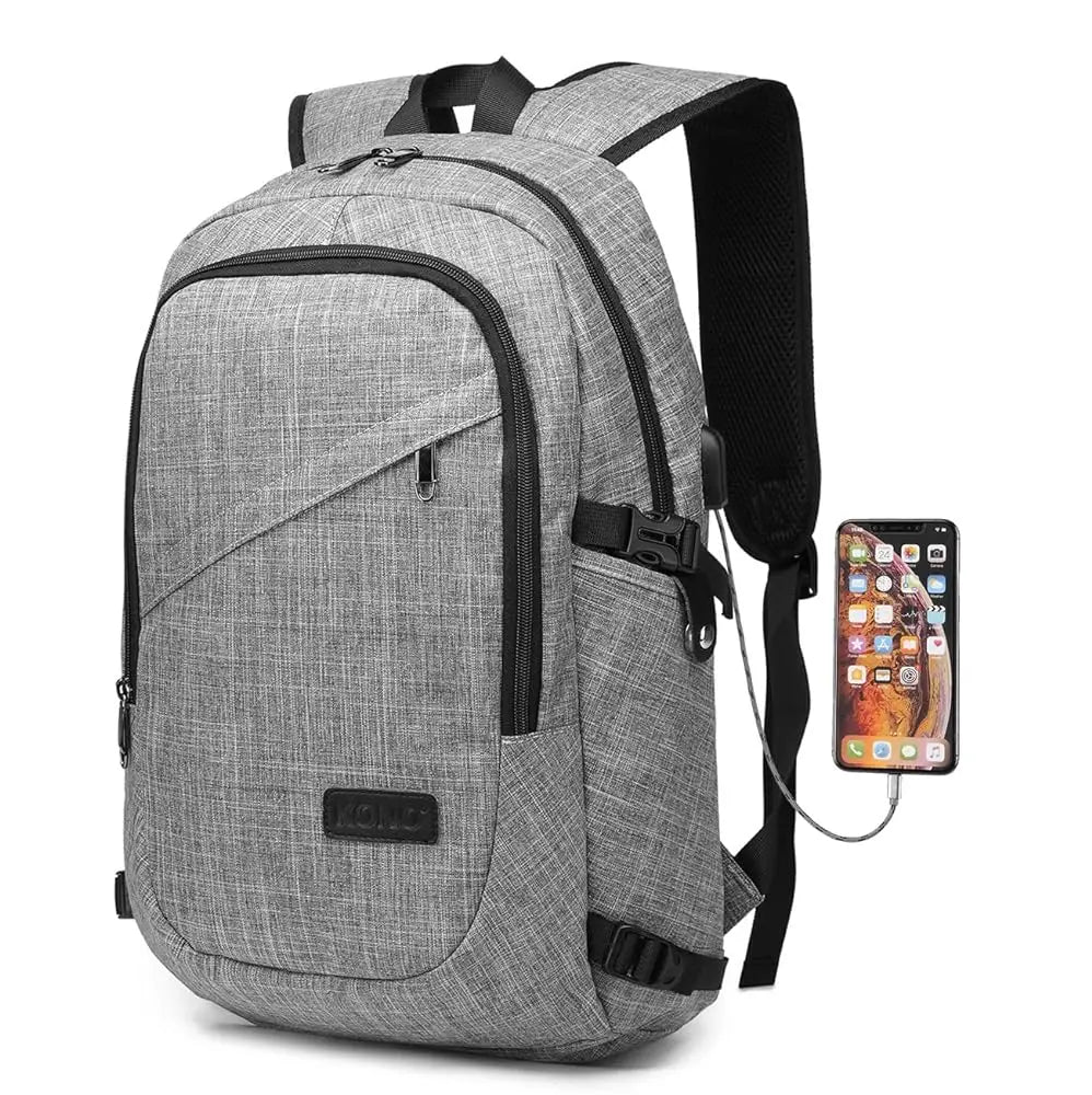 Kono Anti-Theft Laptop Backpack 15.6" | USB Charging Rucksack