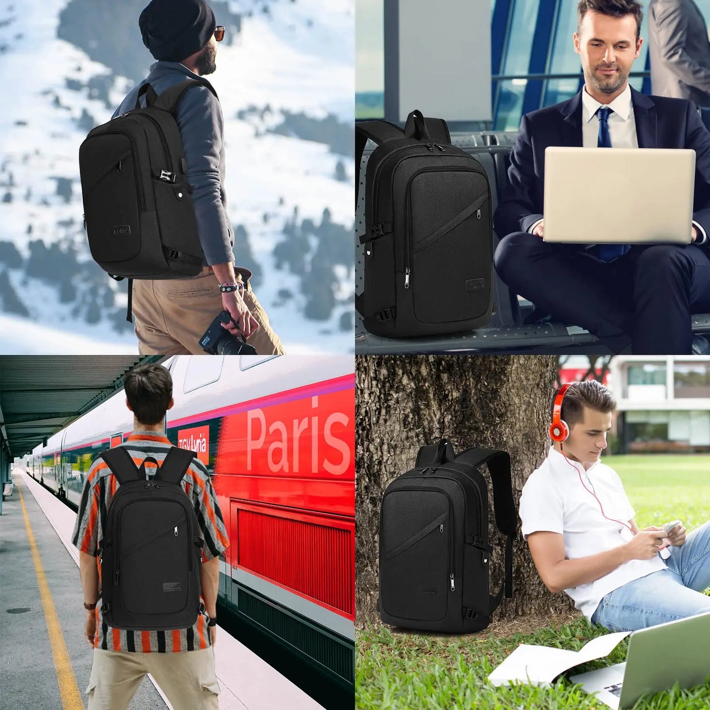 Kono Anti-Theft Laptop Backpack 15.6" | USB Charging Rucksack