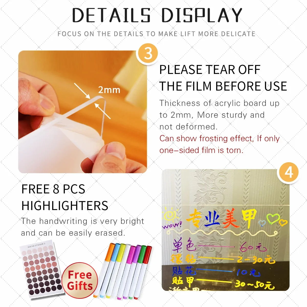 LED Message Board Night Light Wooden Base – Kids Drawing & Erasable Note Pad