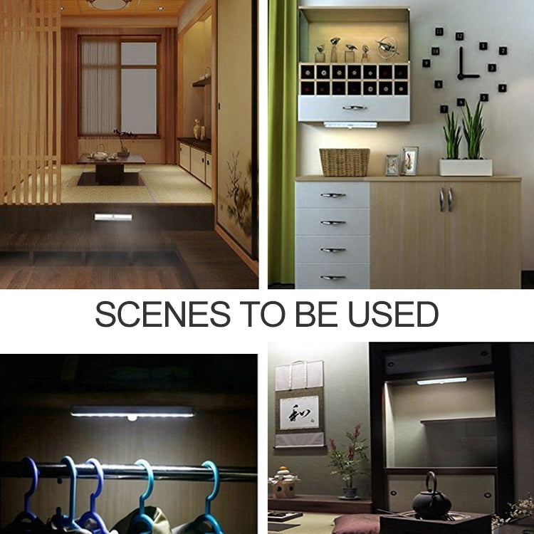 USB Rechargeable LED Motion Sensor Light - 10 LED Warm White Cabinet & Corridor Light
