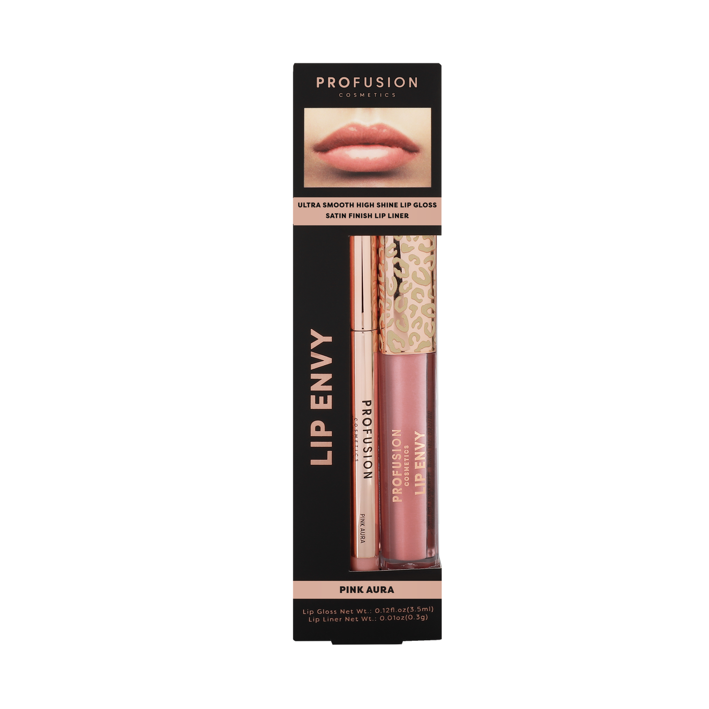 Dúo de brillo labial de alto brillo Lip Envy y delineador de labios satinado | Profusion Cosmetics
