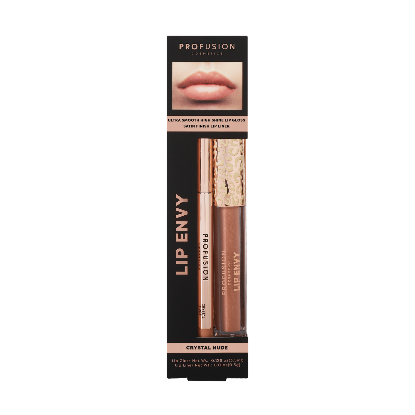 Dúo de brillo labial de alto brillo Lip Envy y delineador de labios satinado | Profusion Cosmetics