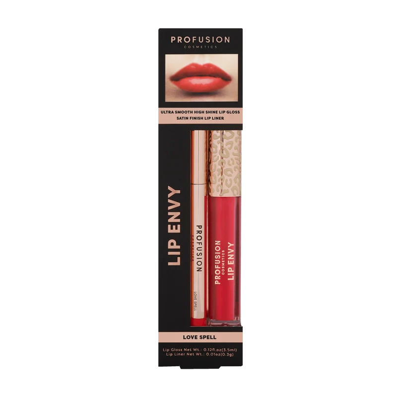 Dúo de brillo labial de alto brillo Lip Envy y delineador de labios satinado | Profusion Cosmetics