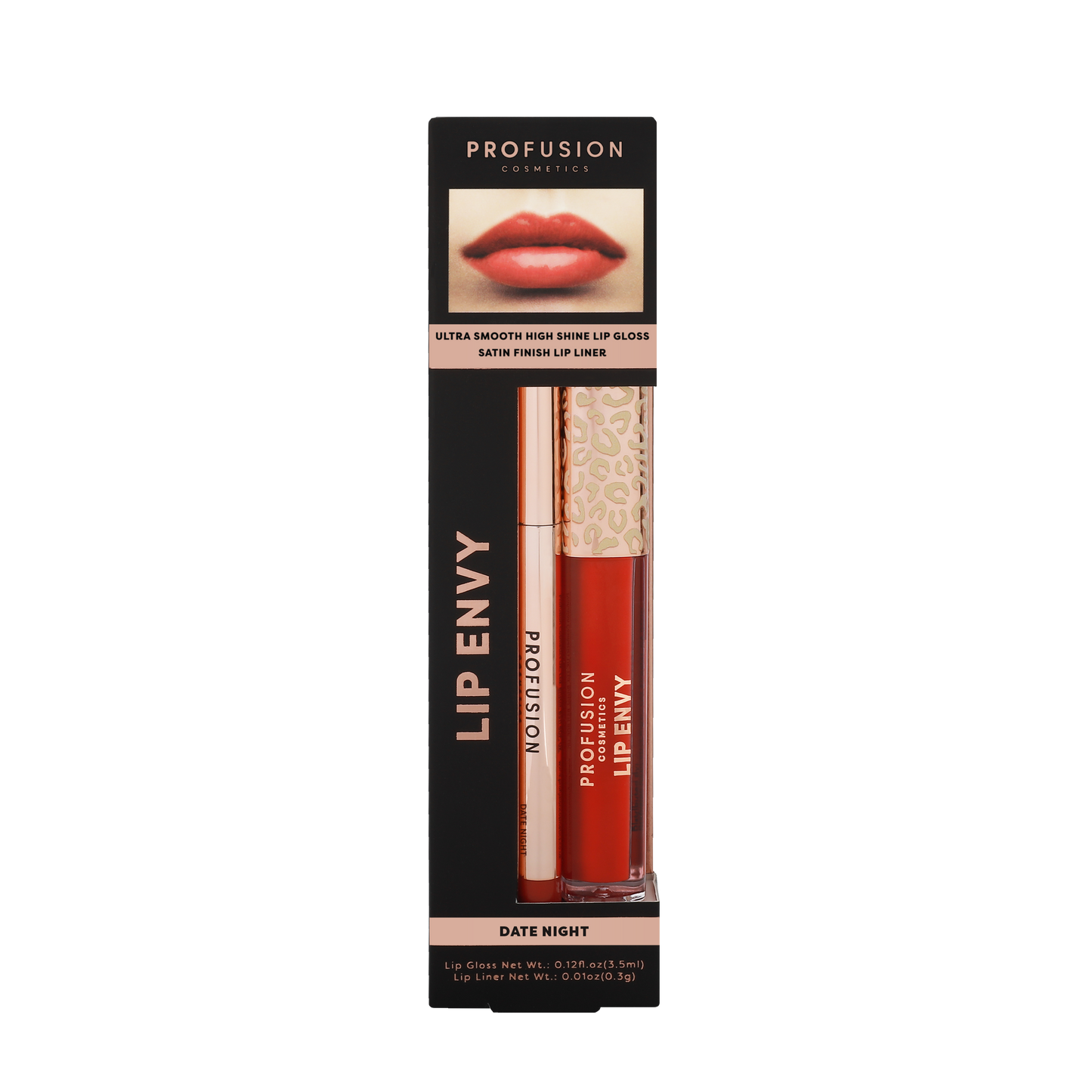 Dúo de brillo labial de alto brillo Lip Envy y delineador de labios satinado | Profusion Cosmetics