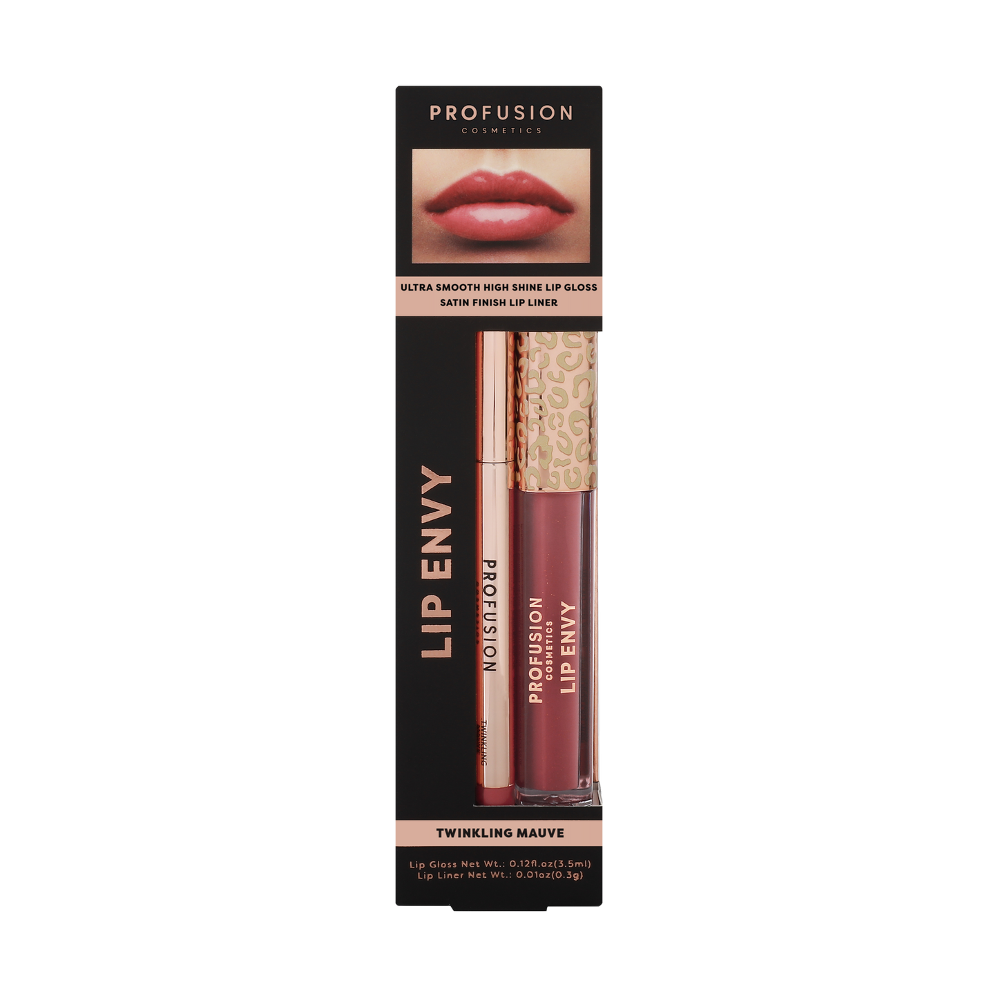 Dúo de brillo labial de alto brillo Lip Envy y delineador de labios satinado | Profusion Cosmetics