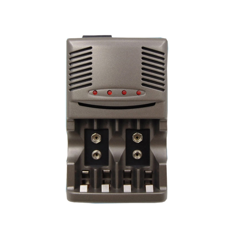 AC 100-240V 4-Schacht-Akkuladegerät für AA- und AAA- und 9V-Ni-MH-Akkus, UK-Stecker