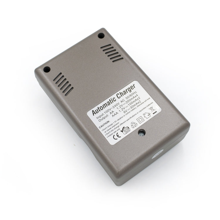 AC 100-240V 4-Schacht-Akkuladegerät für AA- und AAA- und 9V-Ni-MH-Akkus, UK-Stecker