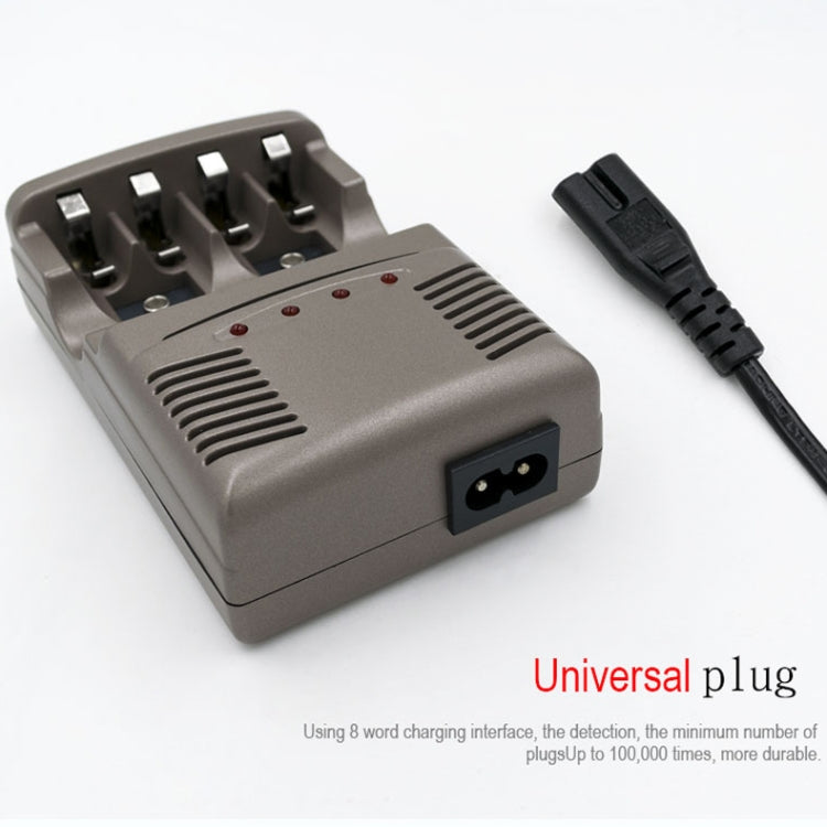 AC 100-240V 4-Schacht-Akkuladegerät für AA- und AAA- und 9V-Ni-MH-Akkus, UK-Stecker