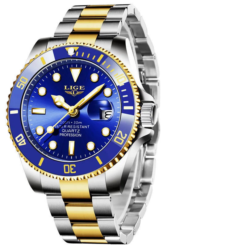 Men’s Business Quartz Watch – Luminous Stainless Steel Waterproof Luxury Gift