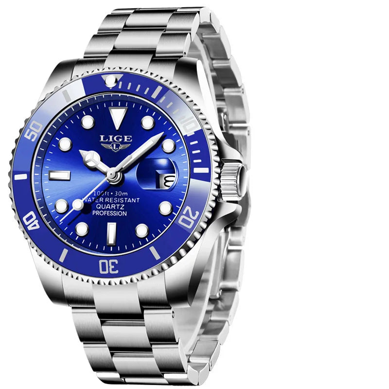 Men’s Business Quartz Watch – Luminous Stainless Steel Waterproof Luxury Gift