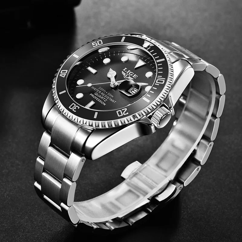 Men’s Business Quartz Watch – Luminous Stainless Steel Waterproof Luxury Gift