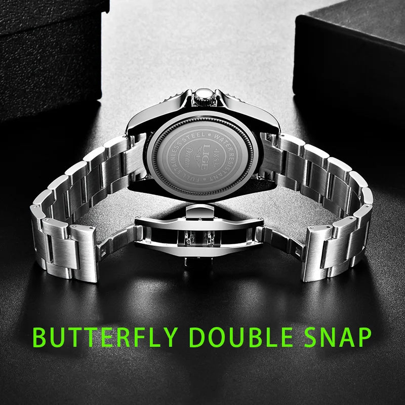 Men’s Business Quartz Watch – Luminous Stainless Steel Waterproof Luxury Gift
