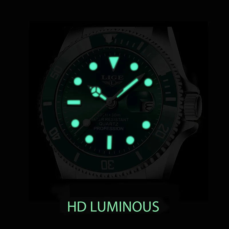 Men’s Business Quartz Watch – Luminous Stainless Steel Waterproof Luxury Gift