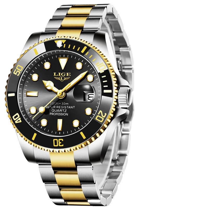 Men’s Business Quartz Watch – Luminous Stainless Steel Waterproof Luxury Gift