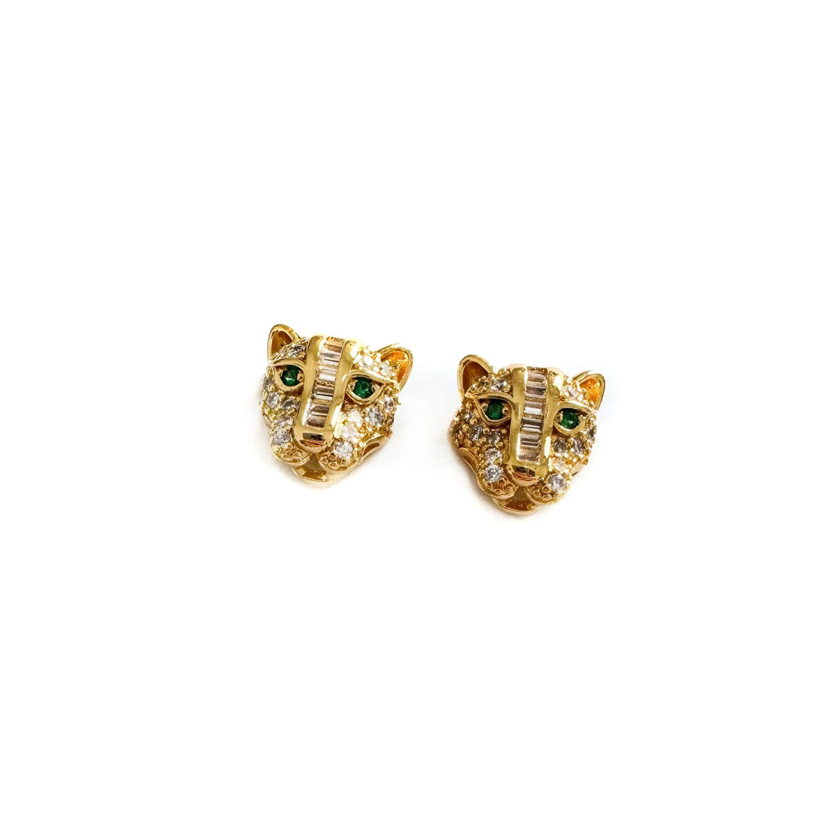 Zuri Luxe 18k Gold Plated Jewelled Panther Stud Earrings