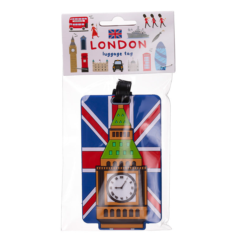London Souvenir Union Jack Big Ben PVC Luggage Tag