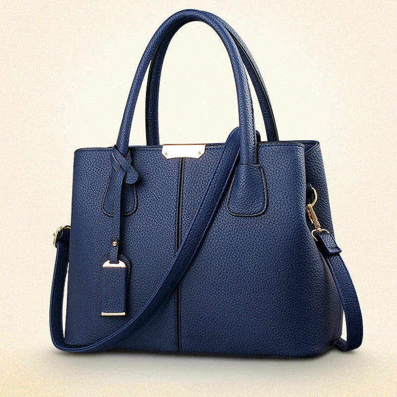 Ladies Large Tote Bag PU Leather Square Shoulder Crossbody Handbag Travel Bag