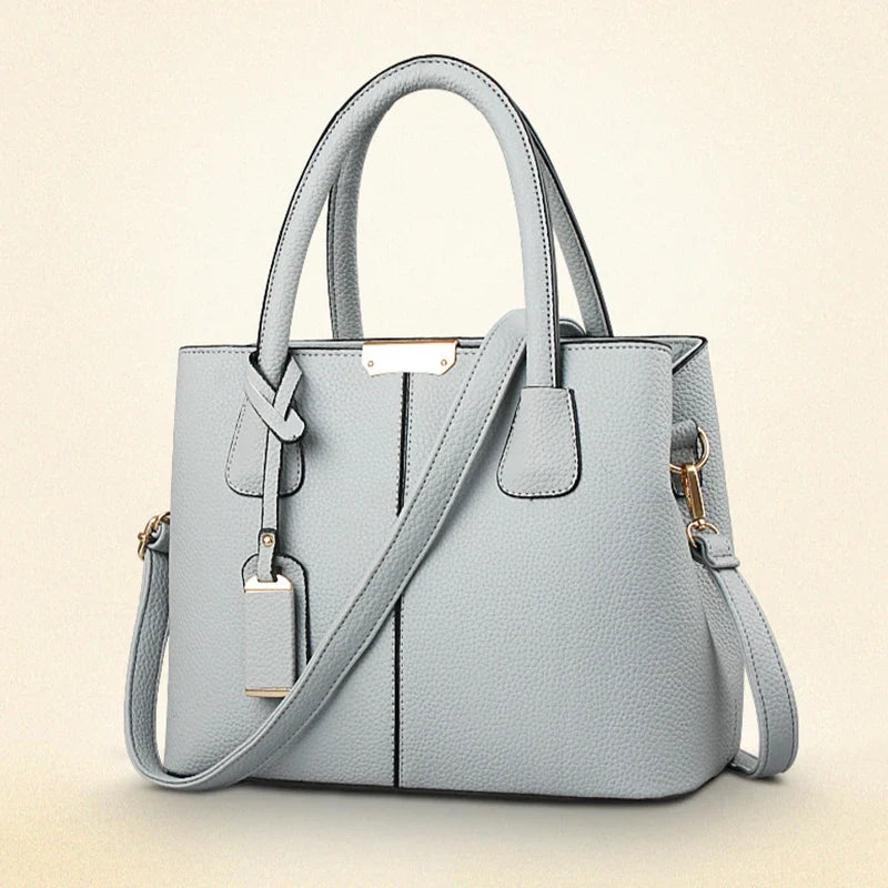 Ladies Large Tote Bag PU Leather Square Shoulder Crossbody Handbag Travel Bag