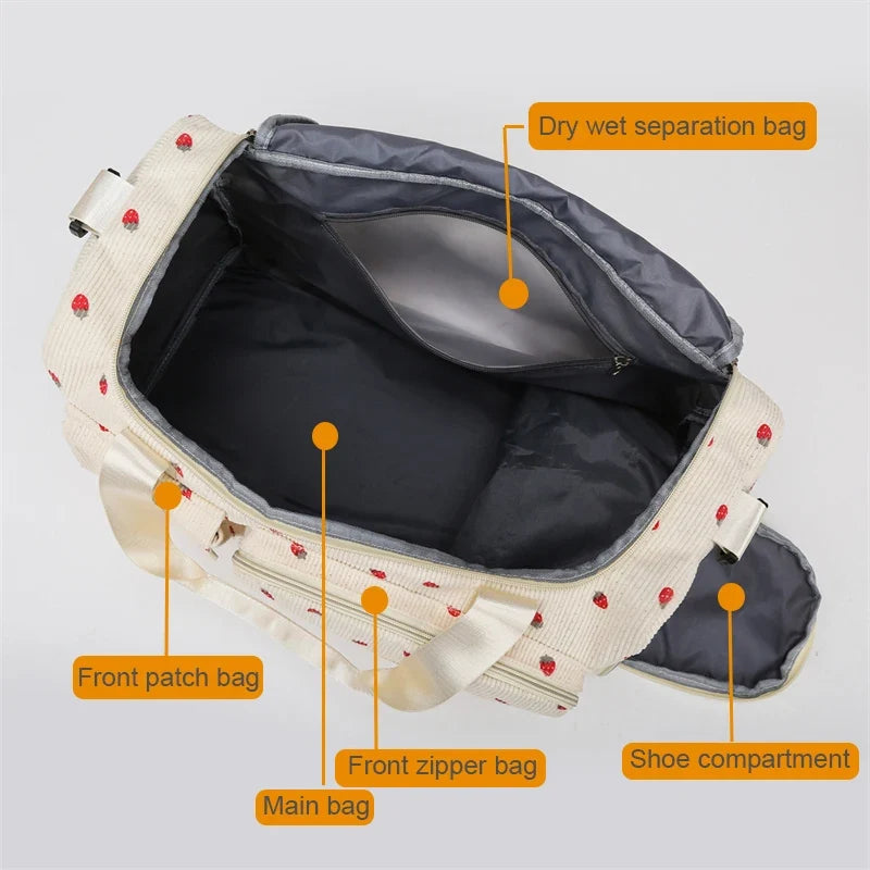 Large Capacity Travel Duffle Bag - Carry On Sports & Fitness Gym Bag for Women