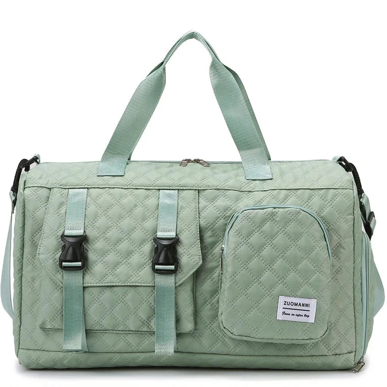 Womens Large Travel Duffle Bag - Portable Sports Gym Shoulder Shoe Compartment