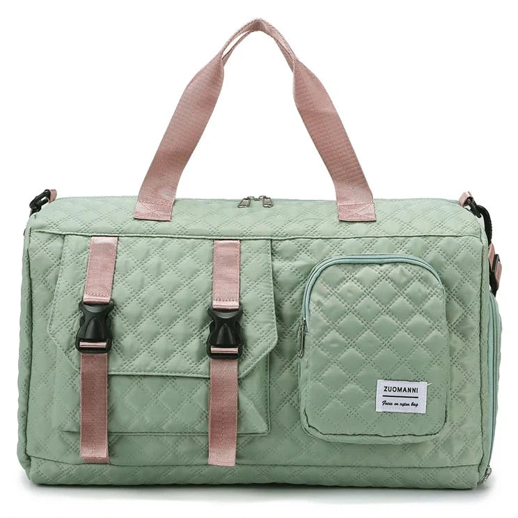 Womens Large Travel Duffle Bag - Portable Sports Gym Shoulder Shoe Compartment