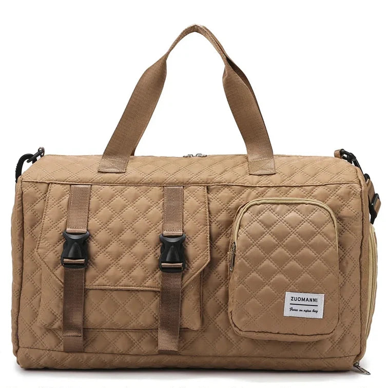 Womens Large Travel Duffle Bag - Portable Sports Gym Shoulder Shoe Compartment