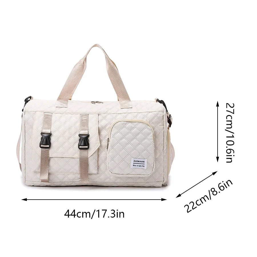 Womens Large Travel Duffle Bag - Portable Sports Gym Shoulder Shoe Compartment