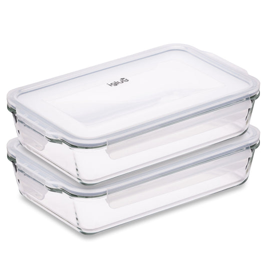 Borosilicate Glass Lasagne Dish with Airtight Lid | 2.2L | Oven, Freezer & Microwave Safe