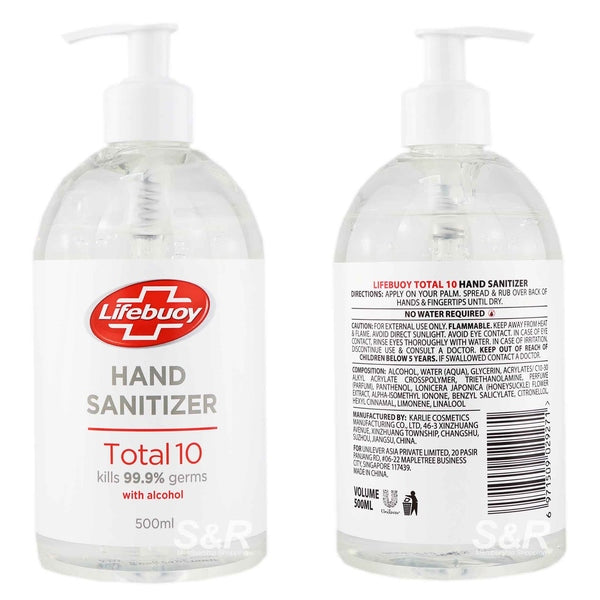 Lifebuoy Antibacterial Hand Hygiene Sanitizer Gel 500ml with Pump