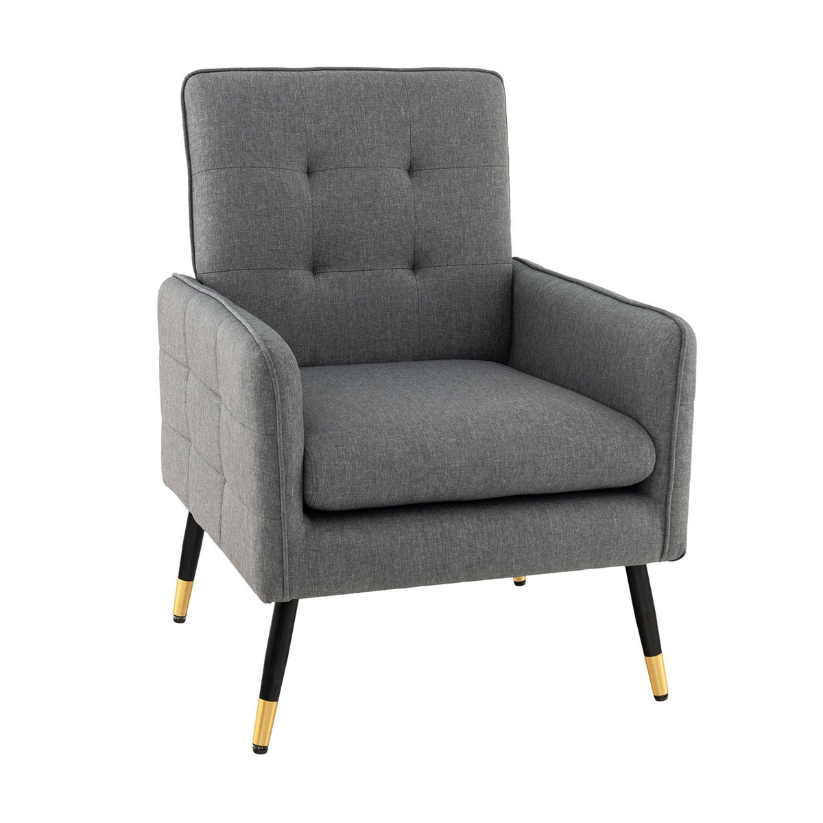 Linen Fabric Accent Chair Single Sofa with Removable Seat Cushion-Beige