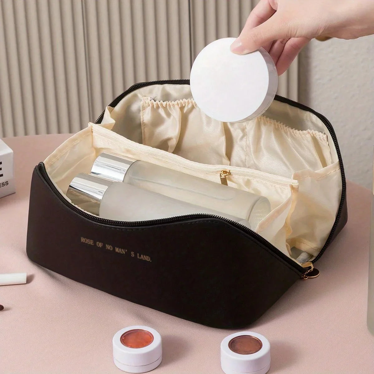 Luxury Makeup Organizer Bag for Women - Travel Toiletry Kit, Cosmetic Storage Case with Zipper