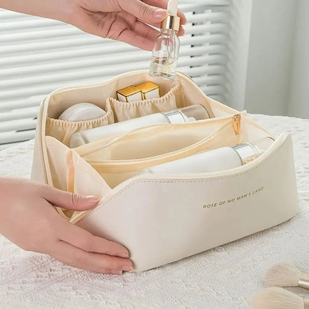 Luxury Makeup Organizer Bag for Women - Travel Toiletry Kit, Cosmetic Storage Case with Zipper